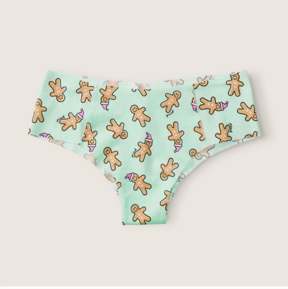 NWT Victoria’s Secret Gingerbread Xmas No-Show Panties Large
